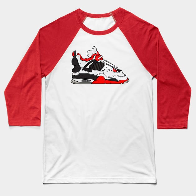 Air Jordan 4 Retro Red Cement Baseball T-Shirt by Franjos